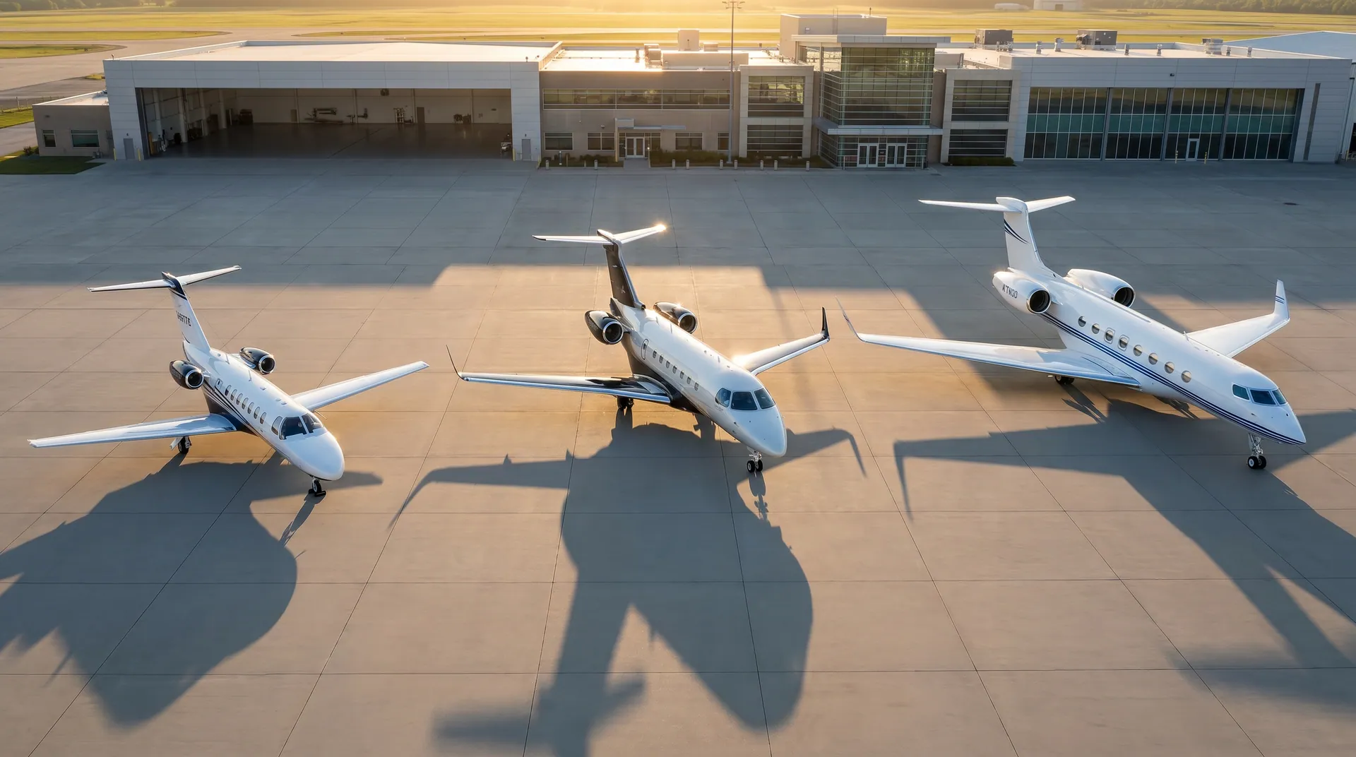 Private aircraft on the tarmac for a corporate roadshow itinerary