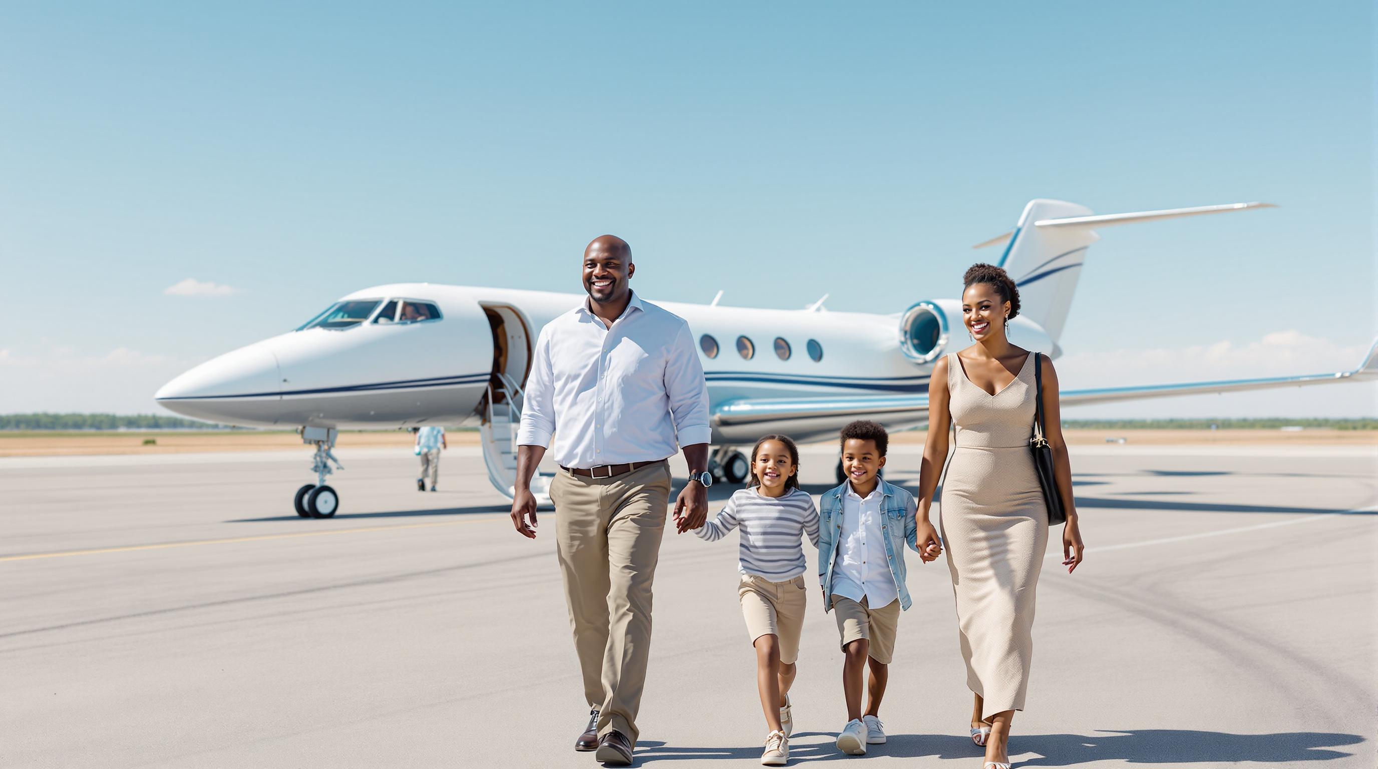 TrueSkies Reserve — family approaching private jet